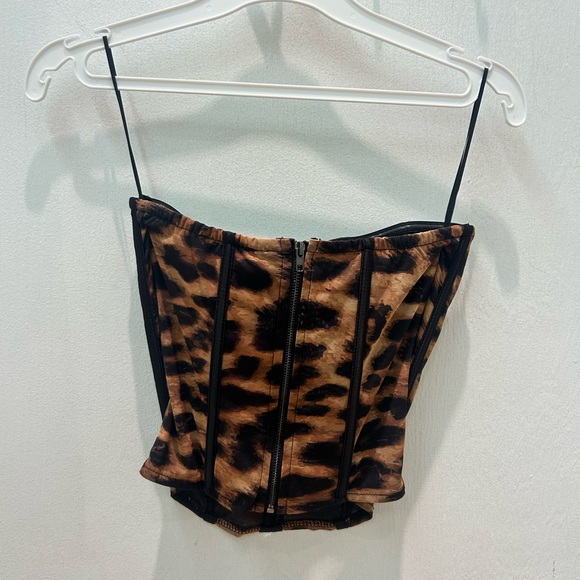 Edikted Leopard Print Corset Top - Picture 2 of 3